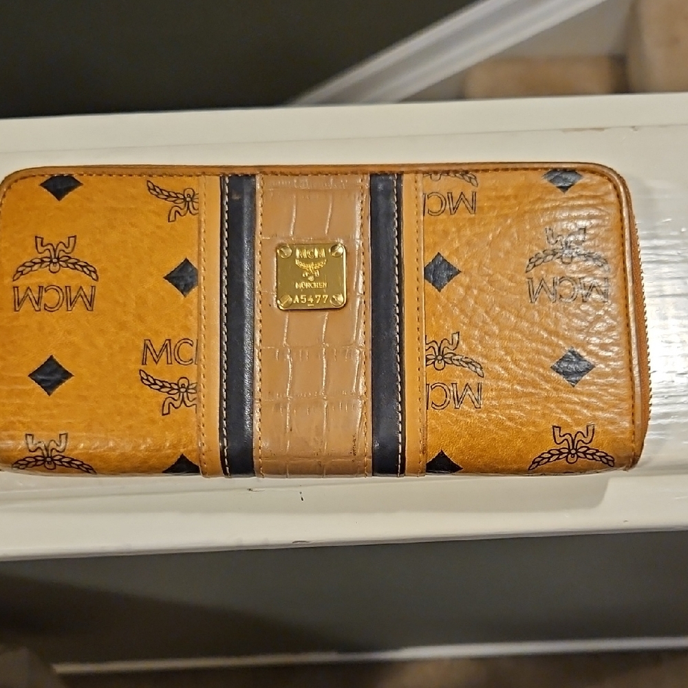 MCM Cognac and Brown Leather Wallet